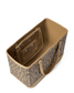 Leopard print Bogg bag with beige interior on a white background