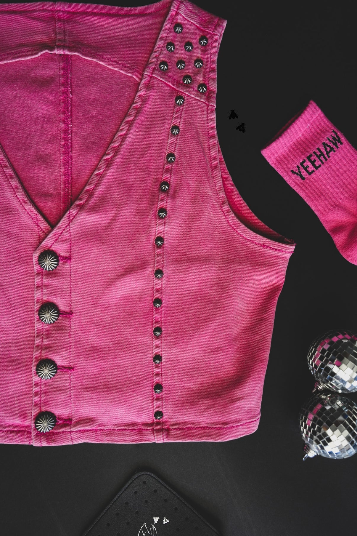 Pink Pecos Queen Denim Vest