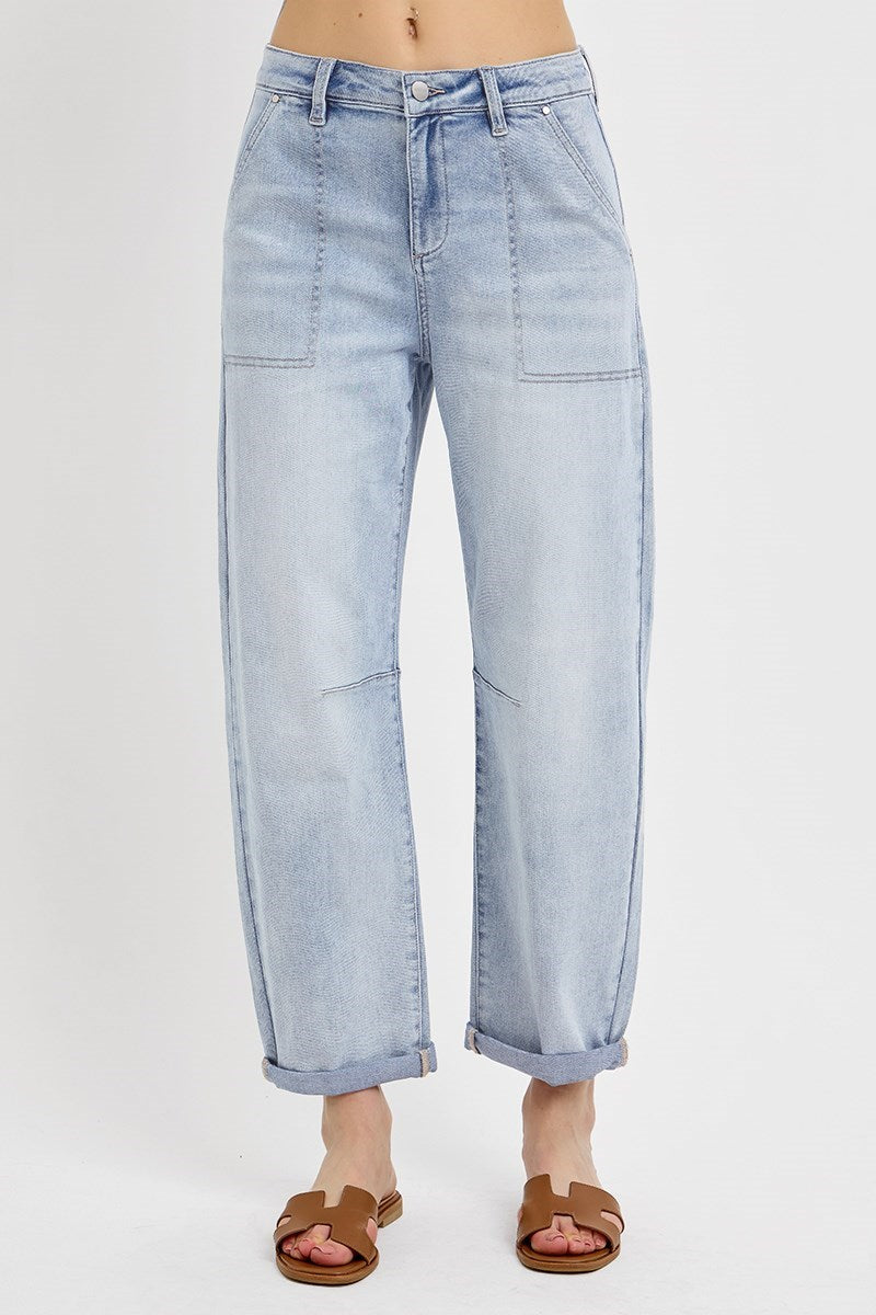 Risen Relaxed Slouchy Patch Pocket Jeans