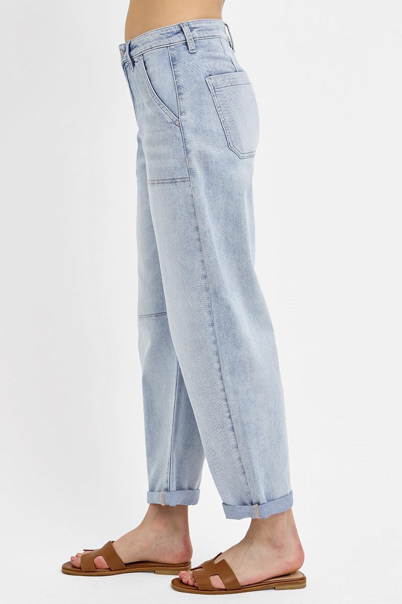 Risen Relaxed Slouchy Patch Pocket Jeans