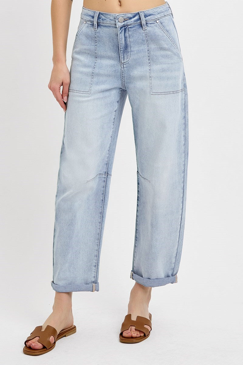 Risen Relaxed Slouchy Patch Pocket Jeans