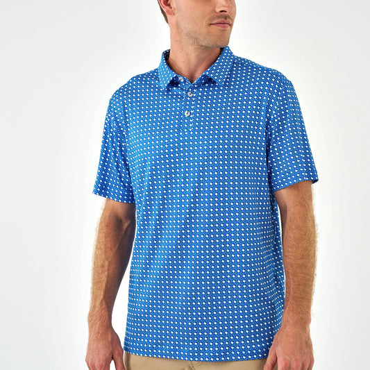 Burlebo Texas Performance Polo in Blue & White