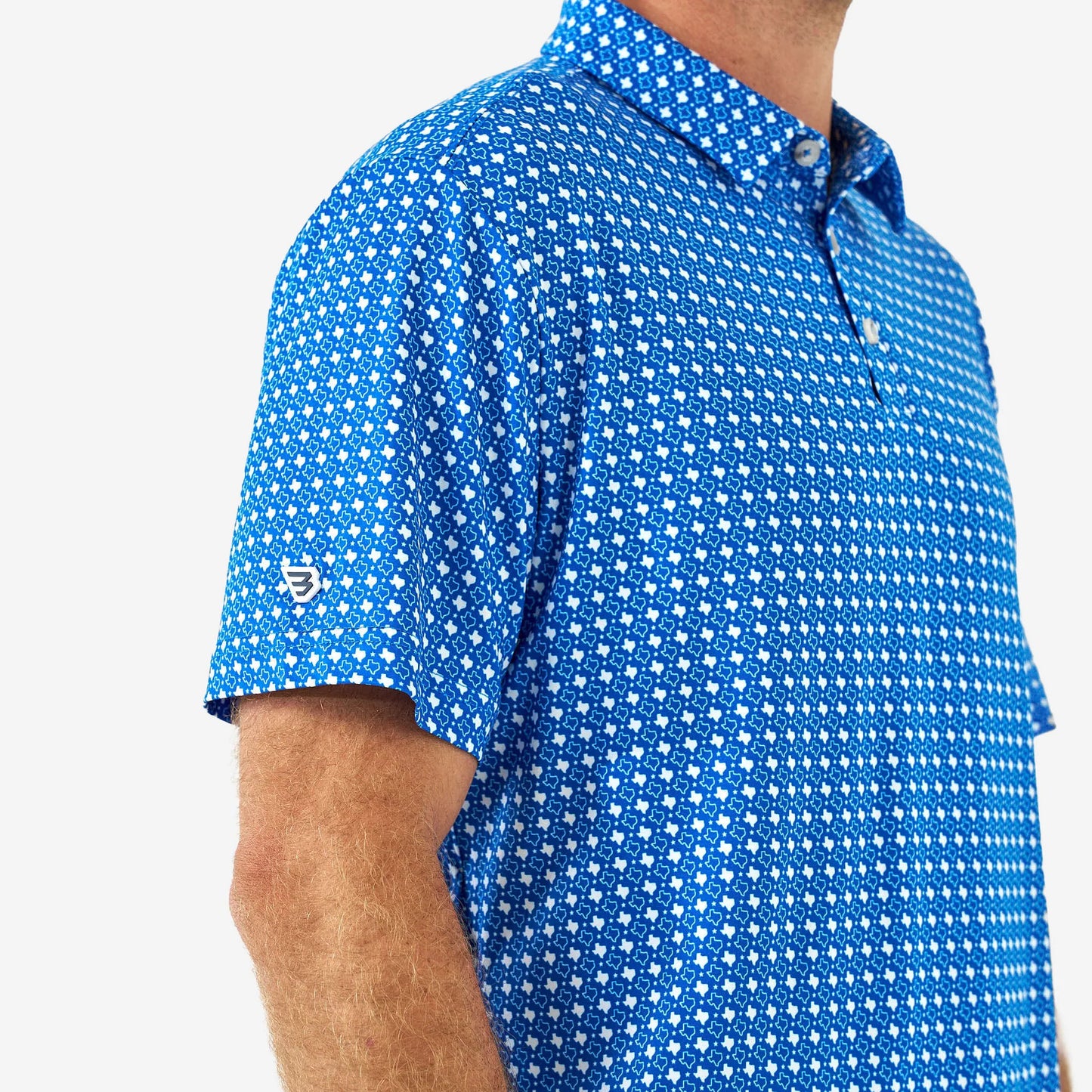 Burlebo Texas Performance Polo in Blue & White