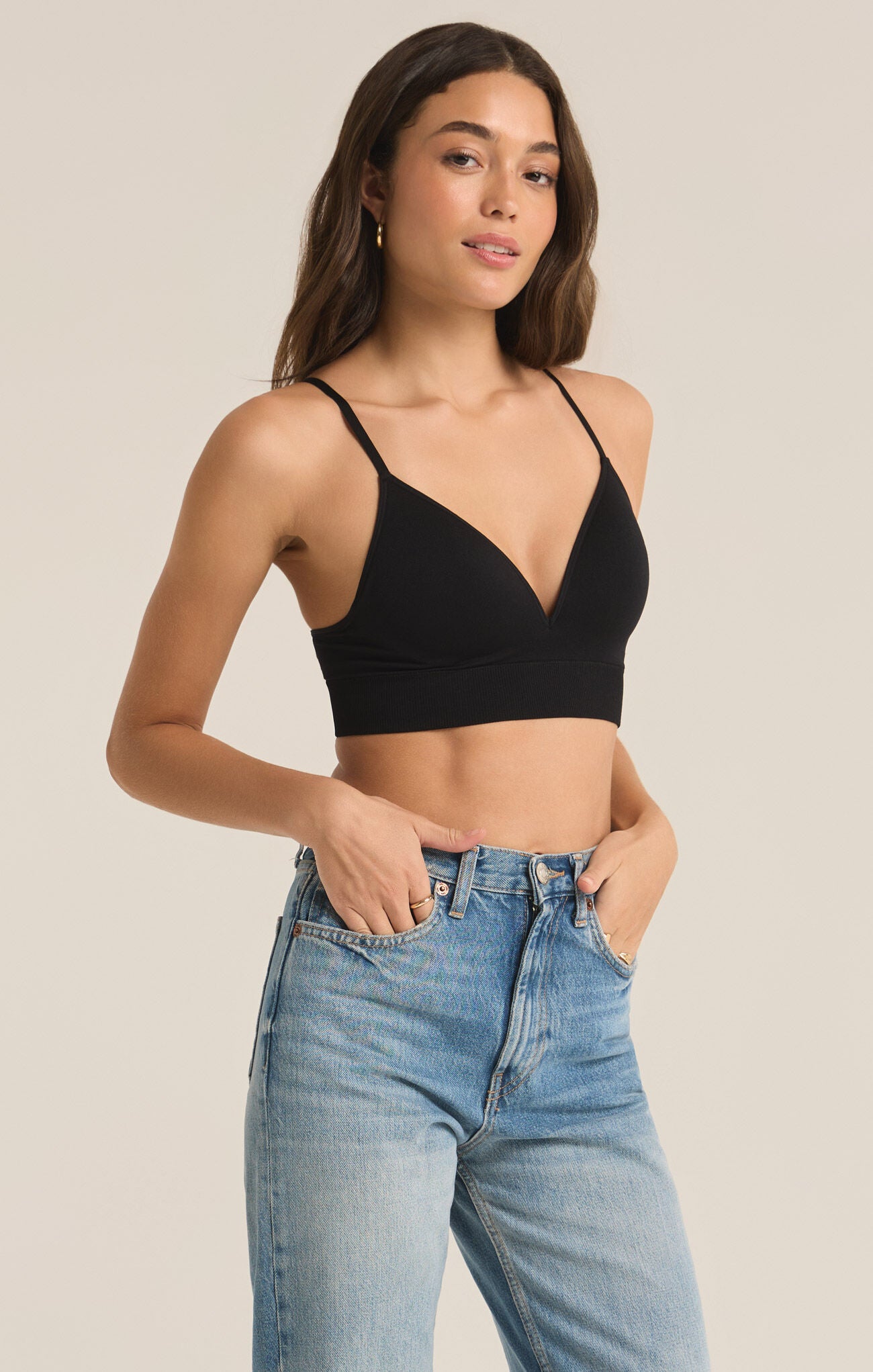 Z Supply Sophia T-Shirt Bra in Black