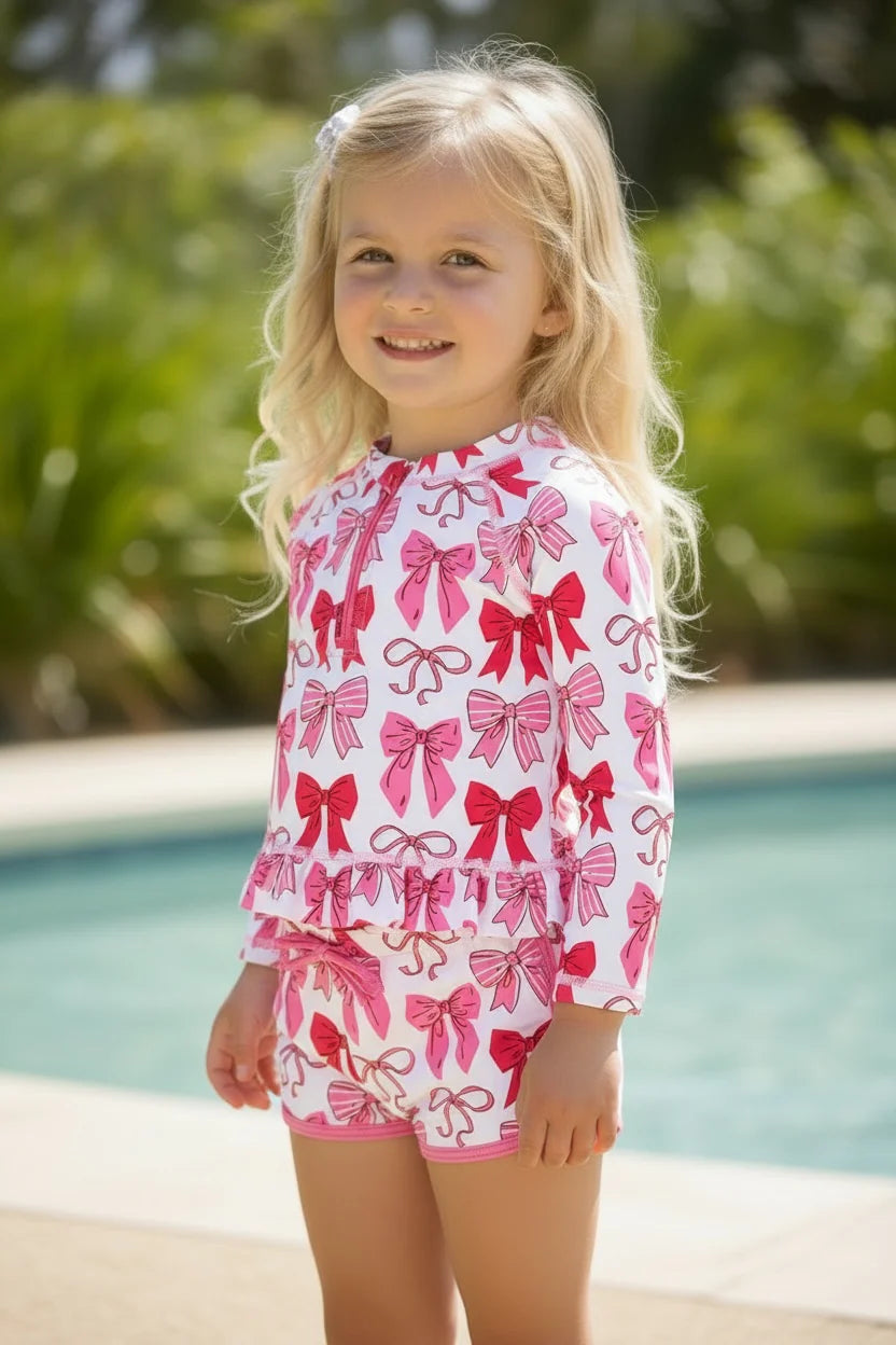 Multi-printed Coquette Swimsuit Set