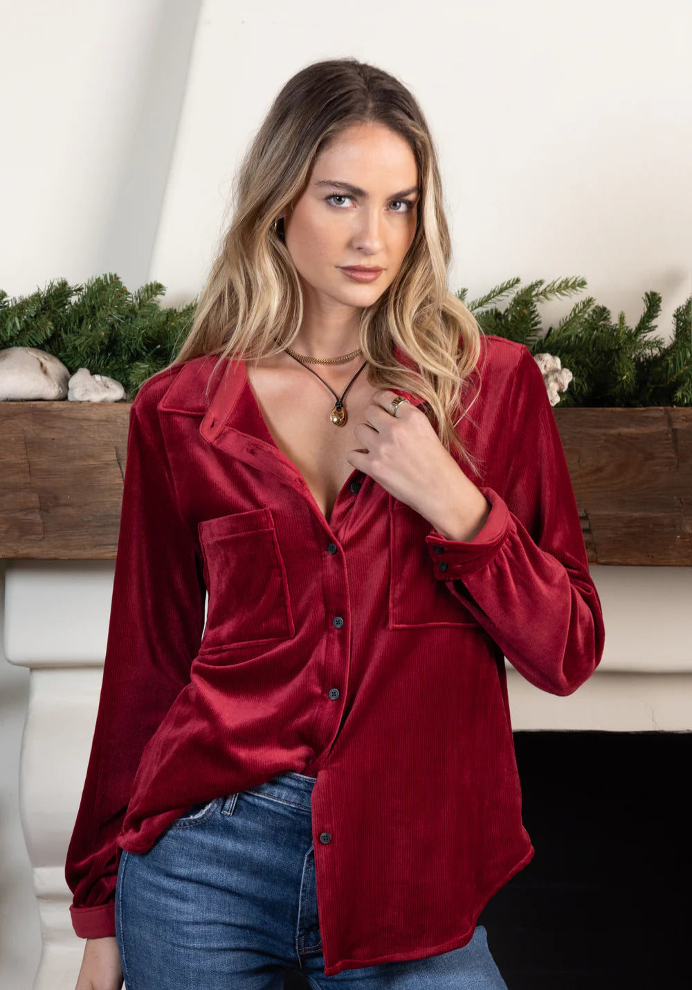 Dylan Plush Maeve Shirt in Red
