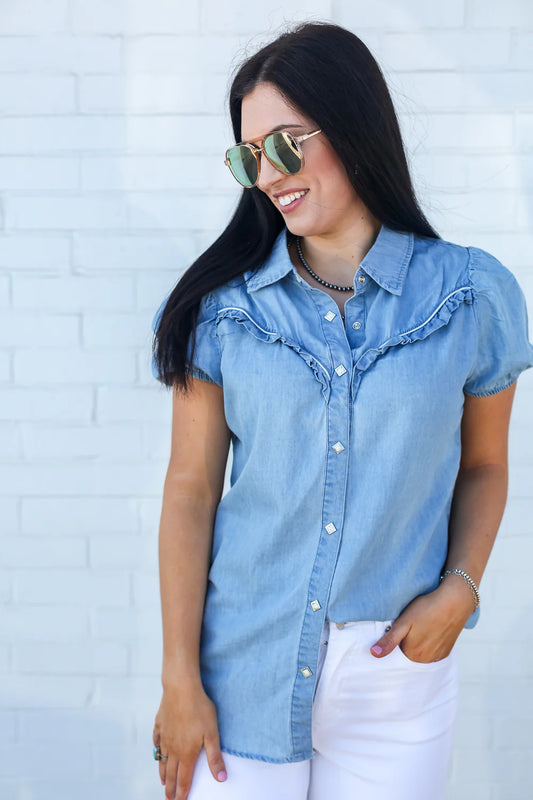 2 Fly Co. Denim Rowdy Ruffles Shirt