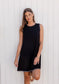 Rae Black Tank Dress with White Stitching