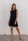 Rae Black Tank Dress with White Stitching