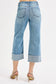 Risen Jeans Tummy Control High Rise Wide Leg Cuff Jeans