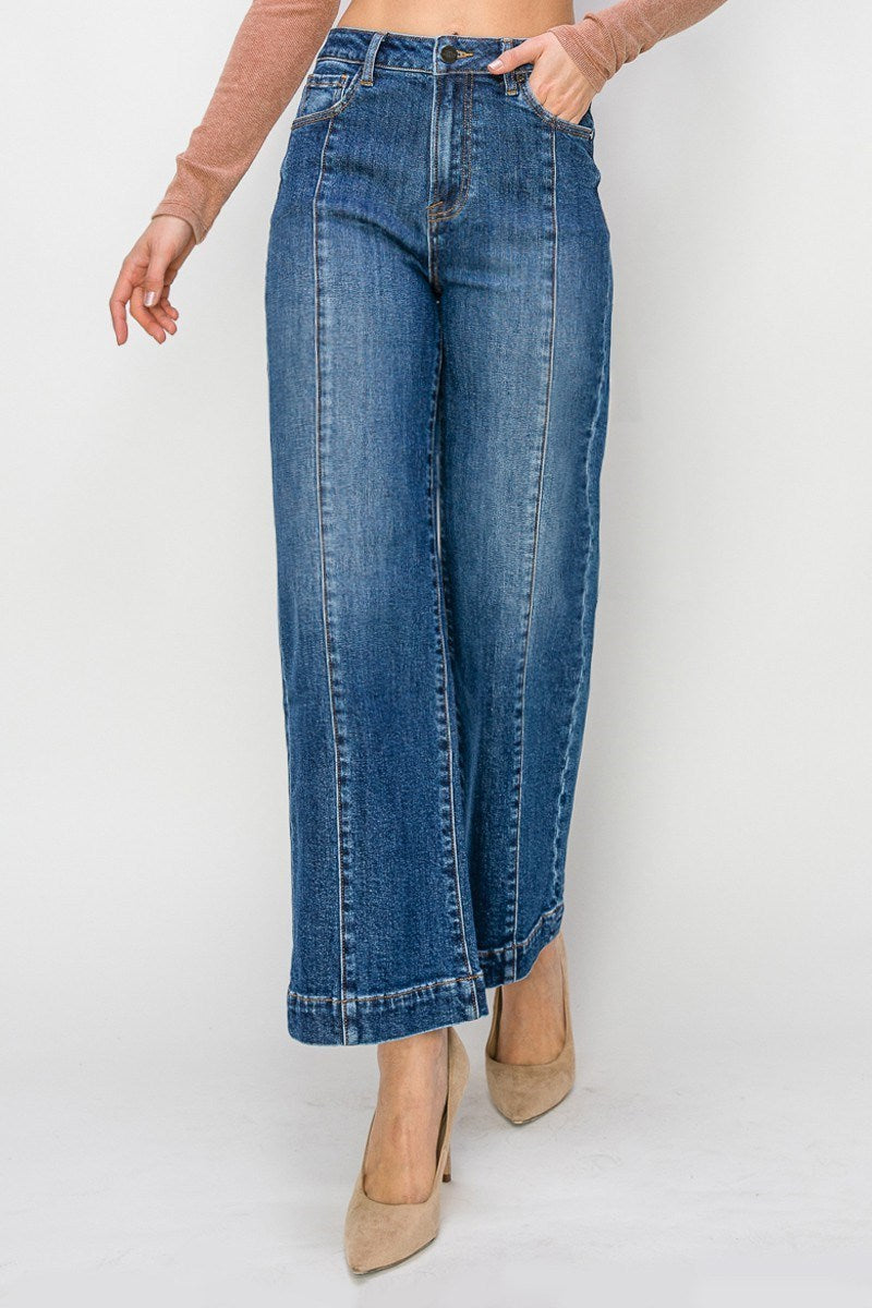 Risen Jeans High Rise Ankle Wide Leg Jeans