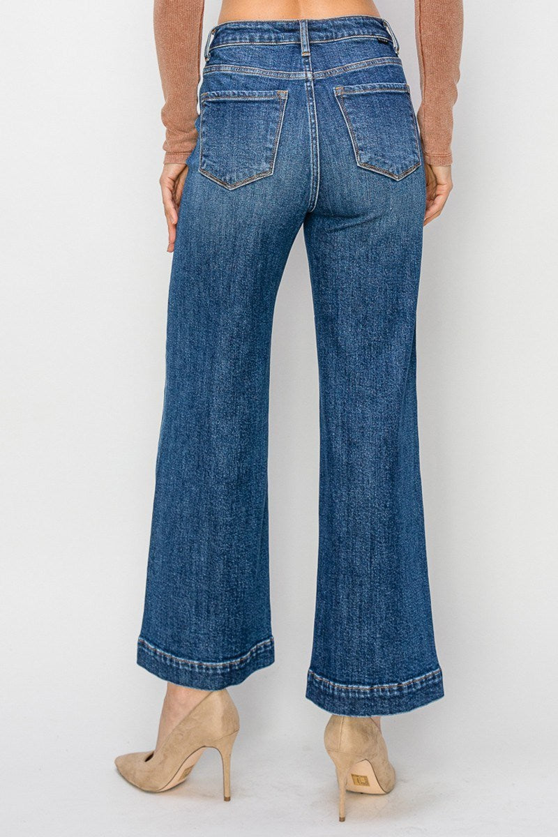 Risen Jeans High Rise Ankle Wide Leg Jeans