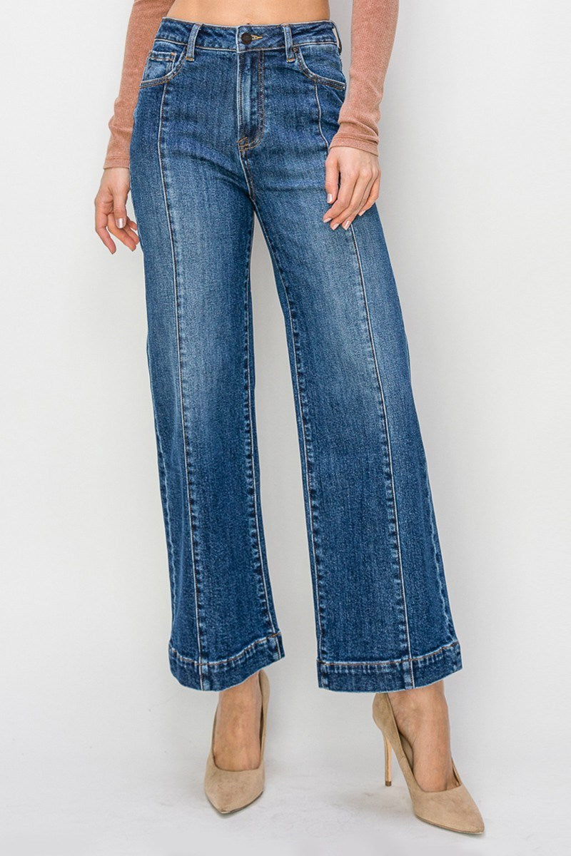 Risen Jeans High Rise Ankle Wide Leg Jeans
