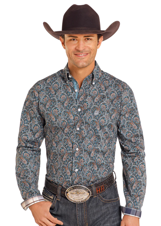 Panhandle Slim Rough Stock Paisley Long Sleeve Button Down Shirt