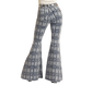 Rock & Roll Denim Light Wash Striped Aztec High Rise Bell Bottoms