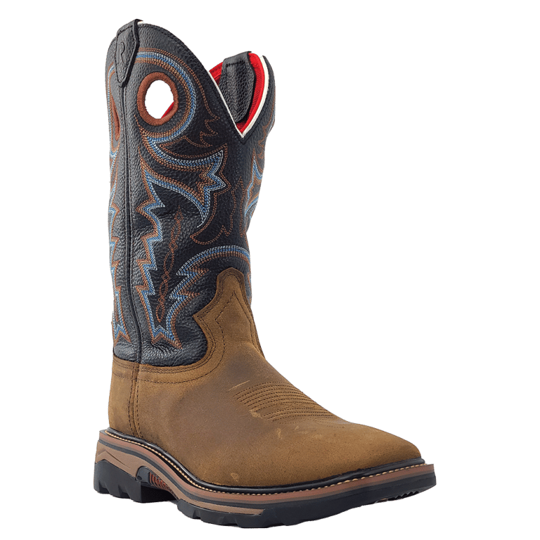 R. Watson Men’s Coffee Distressed Buffalo Wide Square 12″ Waterproof Work Boot