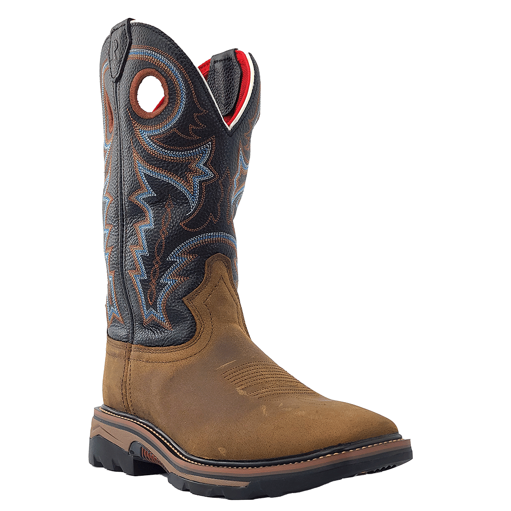 R. Watson Coffee Distressed Buffalo Steel Toe Boot