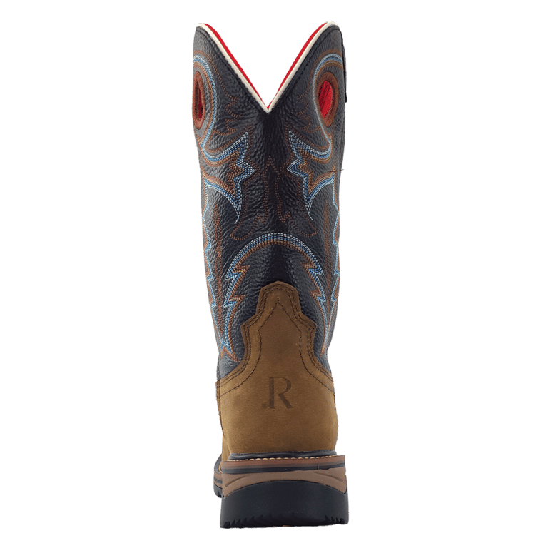 R. Watson Men’s Coffee Distressed Buffalo Wide Square 12″ Waterproof Work Boot