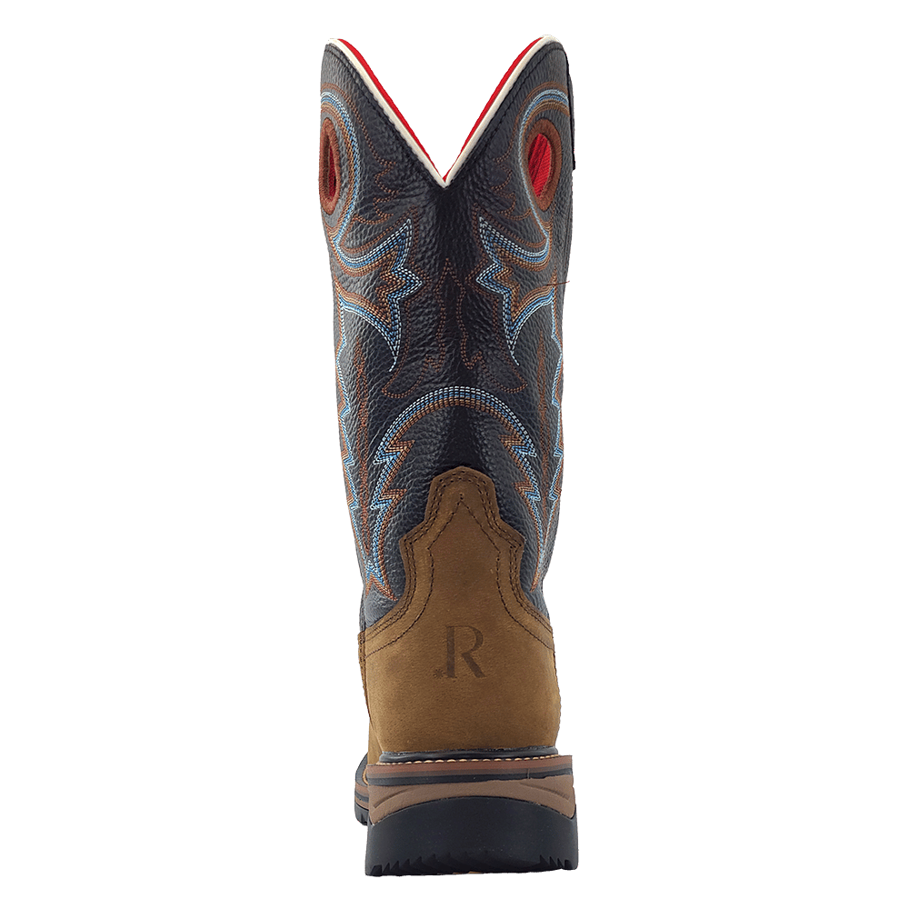 R. Watson Coffee Distressed Buffalo Steel Toe Boot