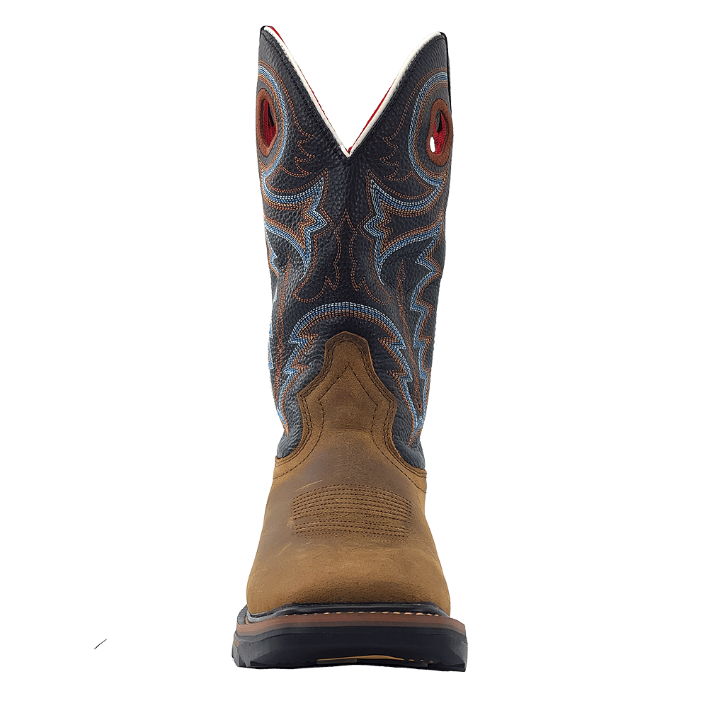 R. Watson Coffee Distressed Buffalo Steel Toe Boot