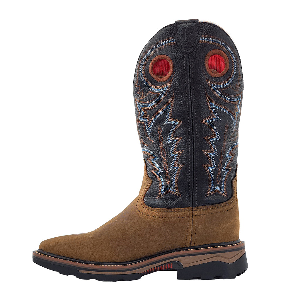 R. Watson Coffee Distressed Buffalo Steel Toe Boot