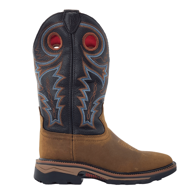 R. Watson Men’s Coffee Distressed Buffalo Wide Square 12″ Waterproof Work Boot