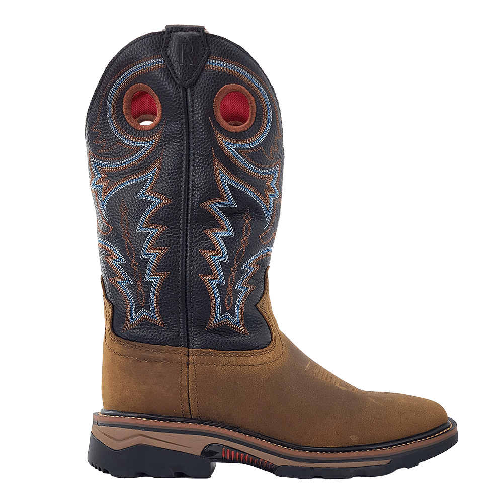 R. Watson Coffee Distressed Buffalo Steel Toe Boot