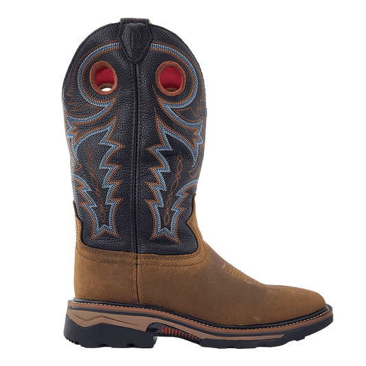 R. Watson Coffee Distressed Buffalo Steel Toe Boot