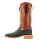 R. Watson Nubuck Olive Green Caiman Boot