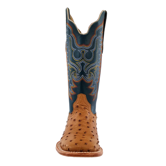 R. Watson Men’s Antique Saddle Full Quill Ostrich Wide Square 13″ Boot