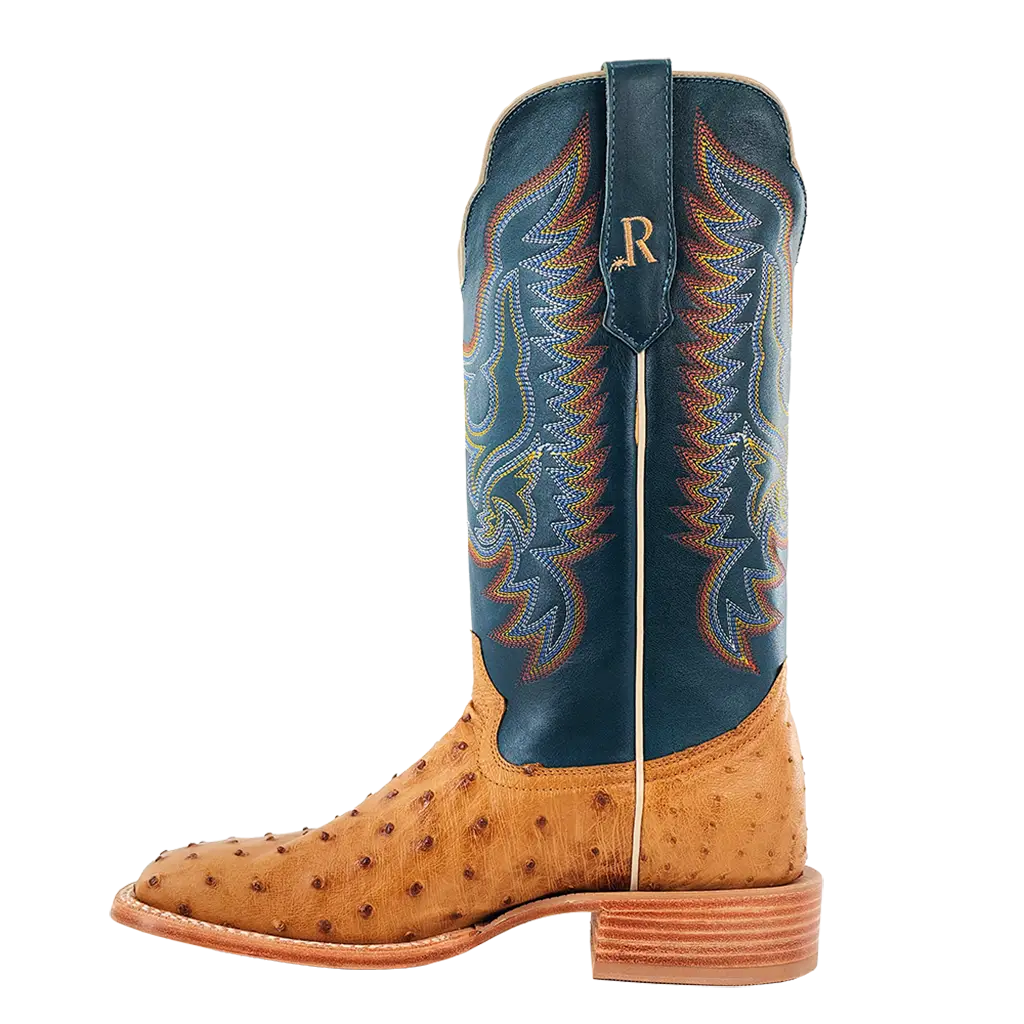 R. Watson Men’s Antique Saddle Full Quill Ostrich Wide Square 13″ Boot