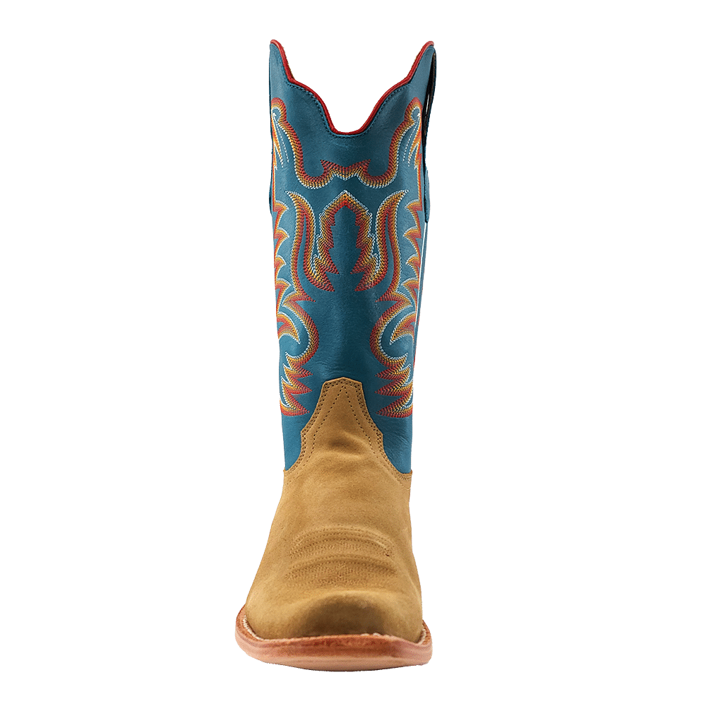 R. Watson Men’s Marine Blue and Sand Roughout Narrow Square 13″ Boot