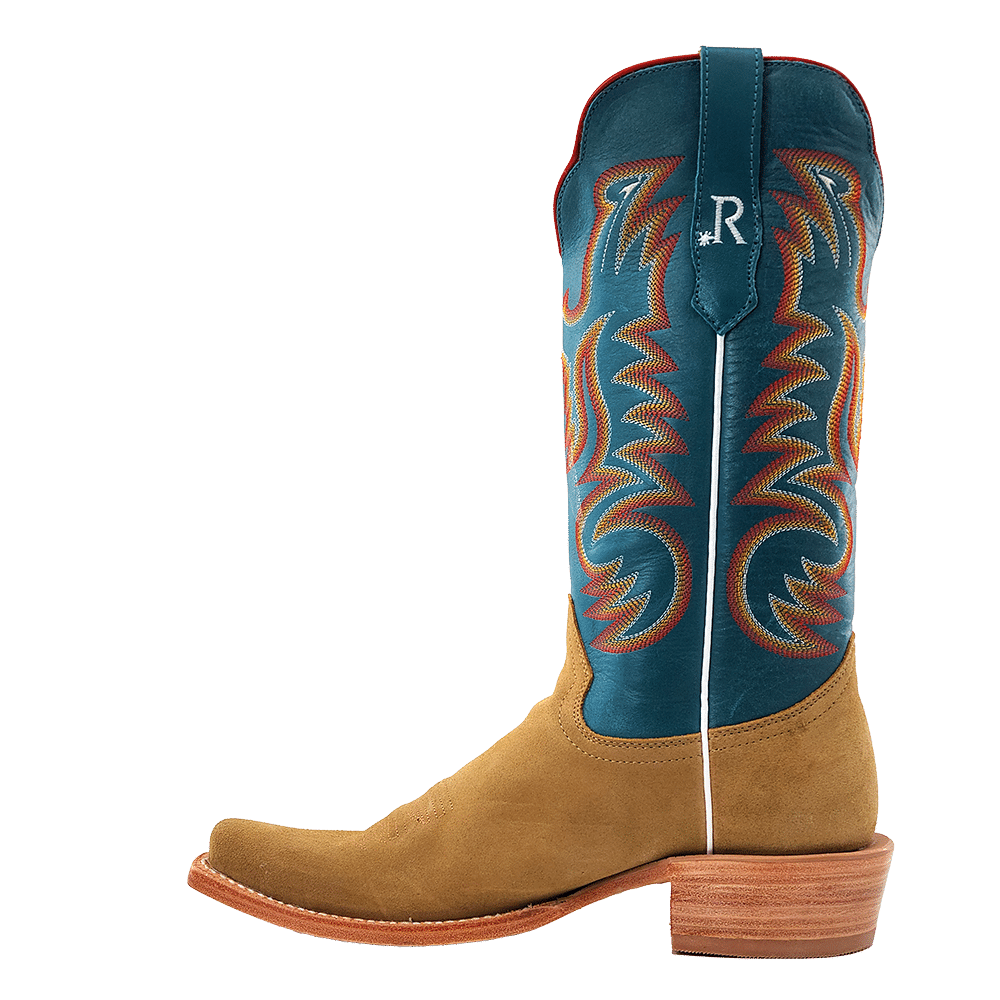 R. Watson Men’s Marine Blue and Sand Roughout Narrow Square 13″ Boot