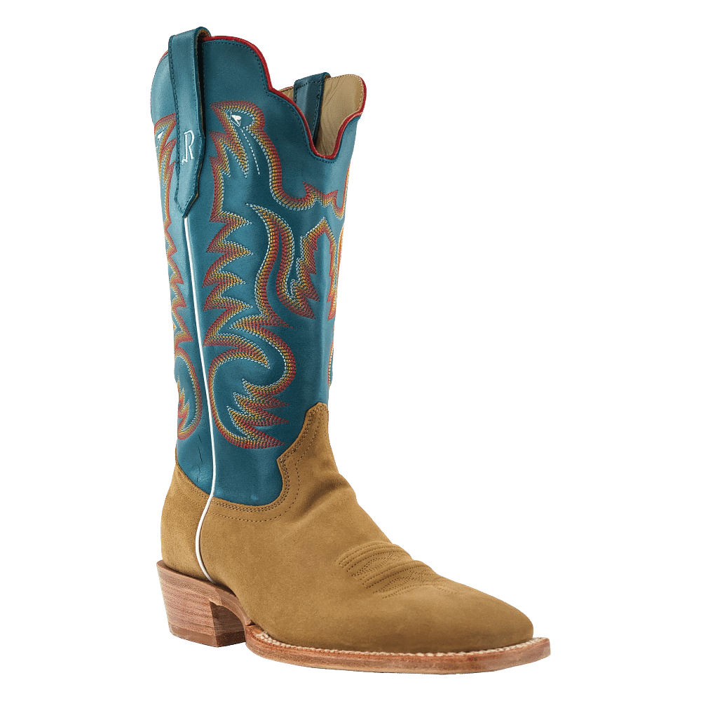 R. Watson Men’s Marine Blue and Sand Roughout Narrow Square 13″ Boot