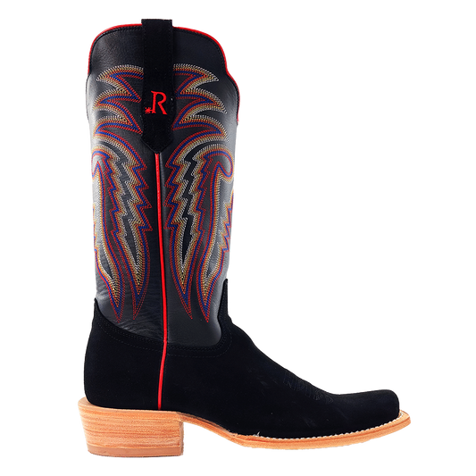 R. Watson Men’s Black Roughout Narrow Square 13″ Boot