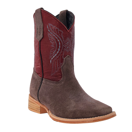 R. Watson Kids' Charcoal Rough Out Boot