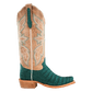 R. Watson Women's Turquoise Nubuck Sueded Caiman Belly Boot