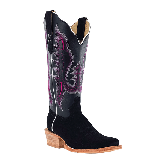 R. Watson Women’s Black Roughout Narrow Square 13″ Boot