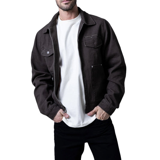 Kimes Ranch Logan Dark Brown Canvas Zip Jacket