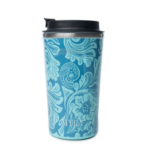 Myra Western Trail Brew Stainless Steel Mug in Turquoise