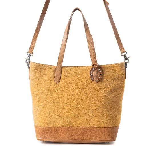Myra Amber Dune Leather Bag in Rustic Mustard