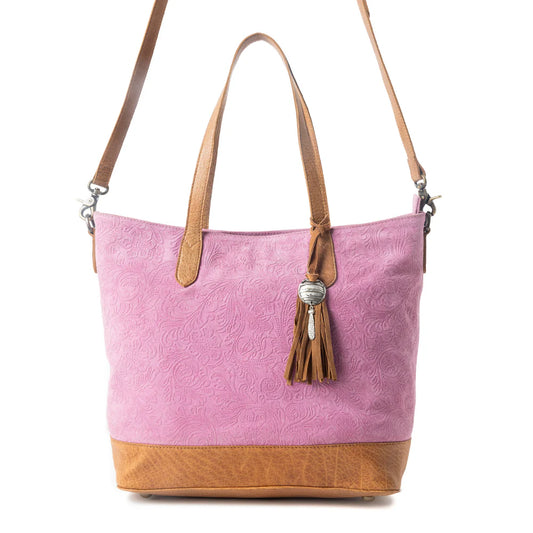 Myra Amber Dune Leather Bag in Pink