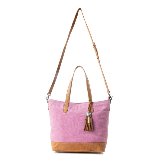 Myra Amber Dune Leather Bag in Pink