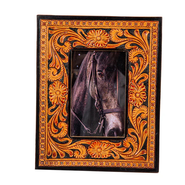 Classic Country Hand-Tooled Picture Frame