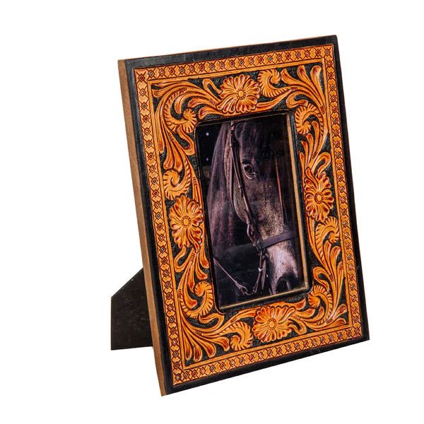 Classic Country Hand-Tooled Picture Frame