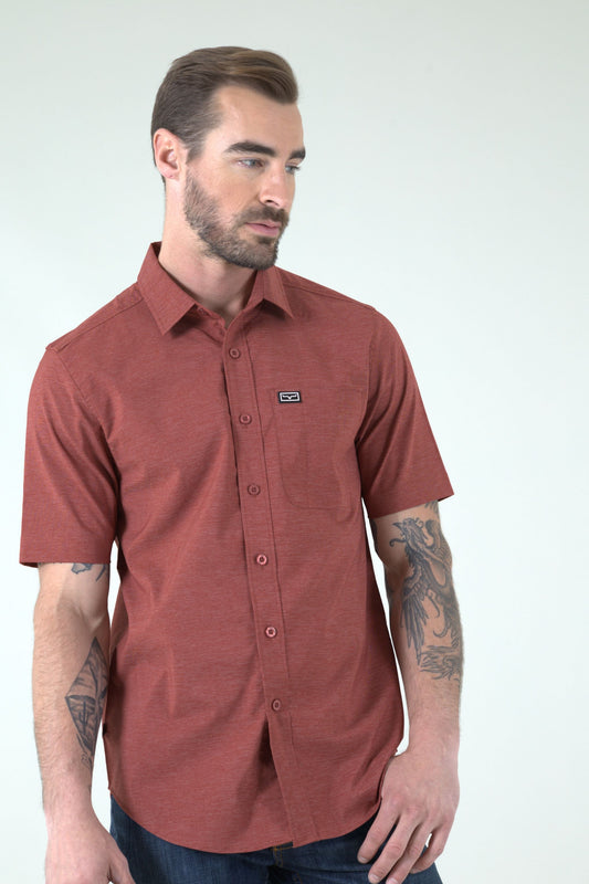 Kimes Ranch Linville Short Sleeve Dress Shirt in Red