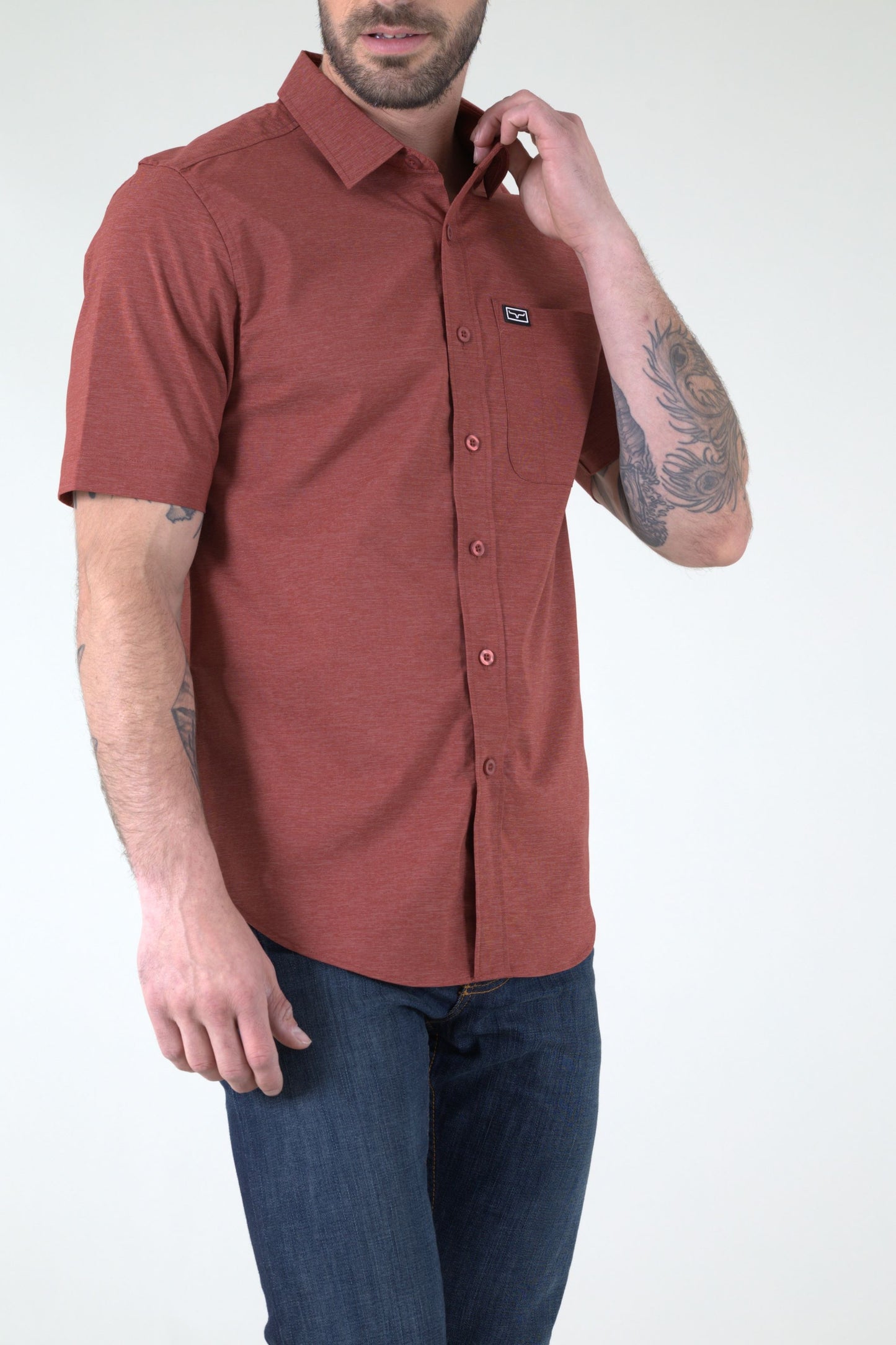 Kimes Ranch Linville Short Sleeve Dress Shirt in Red