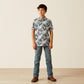 Ariat Boy's All Over White Tropical Print Polo