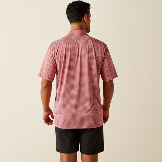Ariat Scooter AriatTEK Red & White Geo Polo Shirt