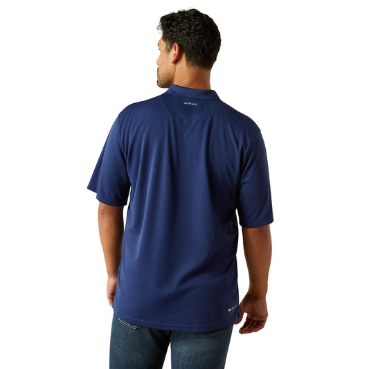 Ariat Men's TEK Solid Blue Depths Polo Shirt